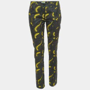 Kenzo Black Printed Cotton Trousers M